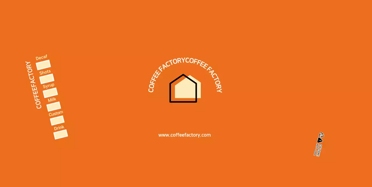 Orange modern cafe paper cups