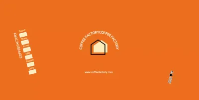 Orange modern cafe paper cups