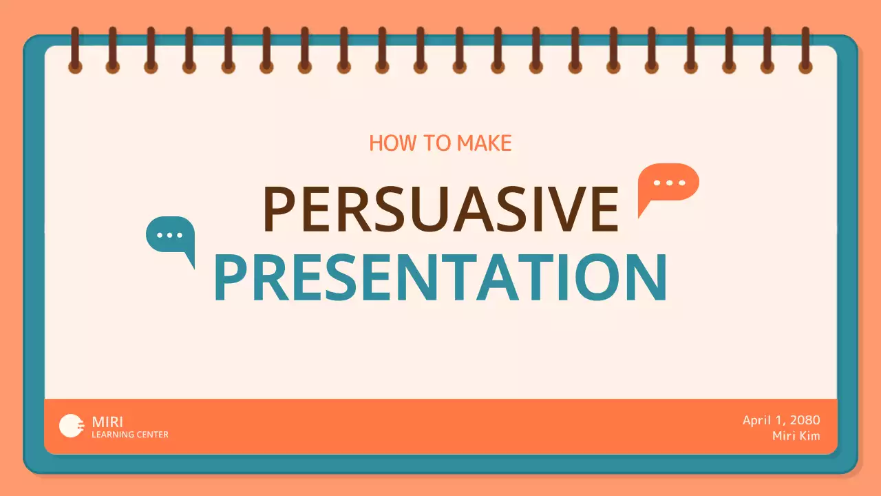 주황색 배경의 깔끔한 설득력 있는 발표 주제