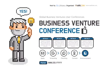 Grey Pixel Business Conference Announcement Poster