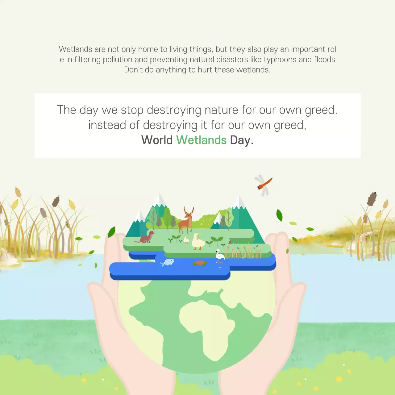 Green Nature Wetlands Announcement Instagram Carousel