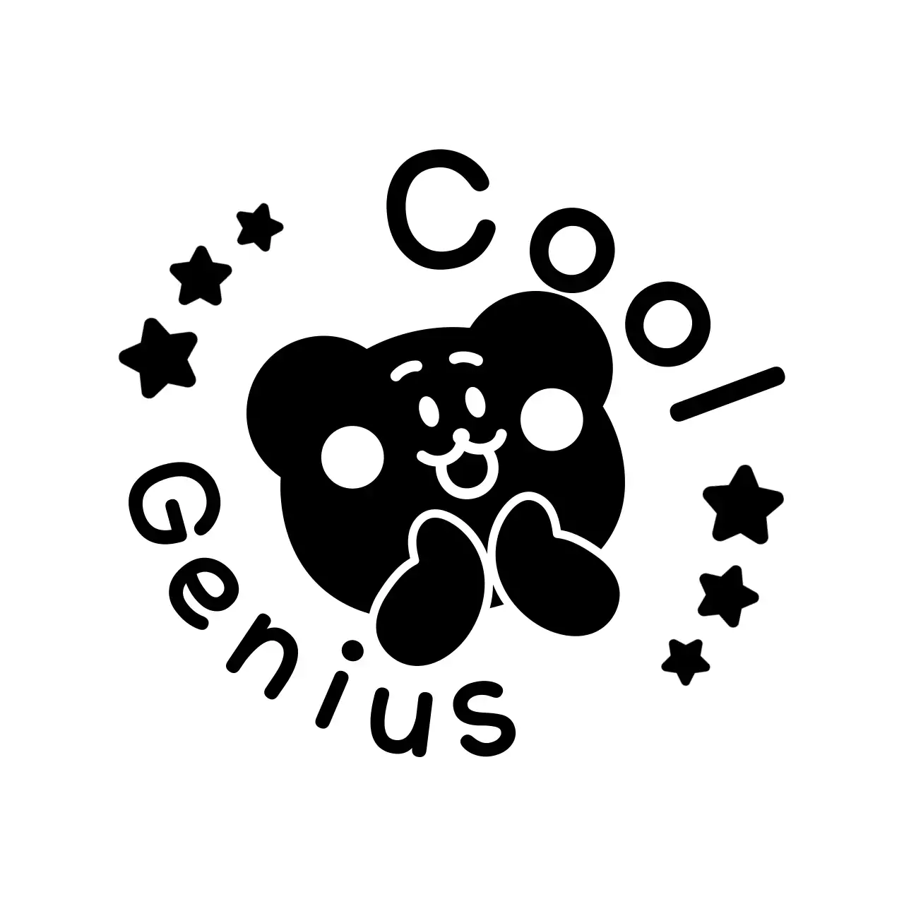 Stempel pujian dengan karakter hewan hitam yang lucu