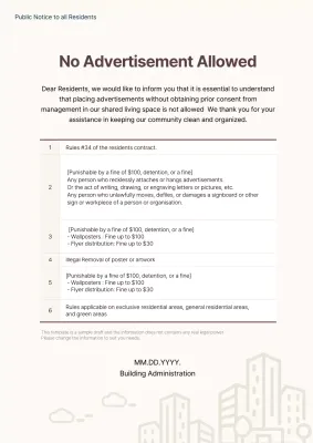 Beige Minimal Advertisement Notice