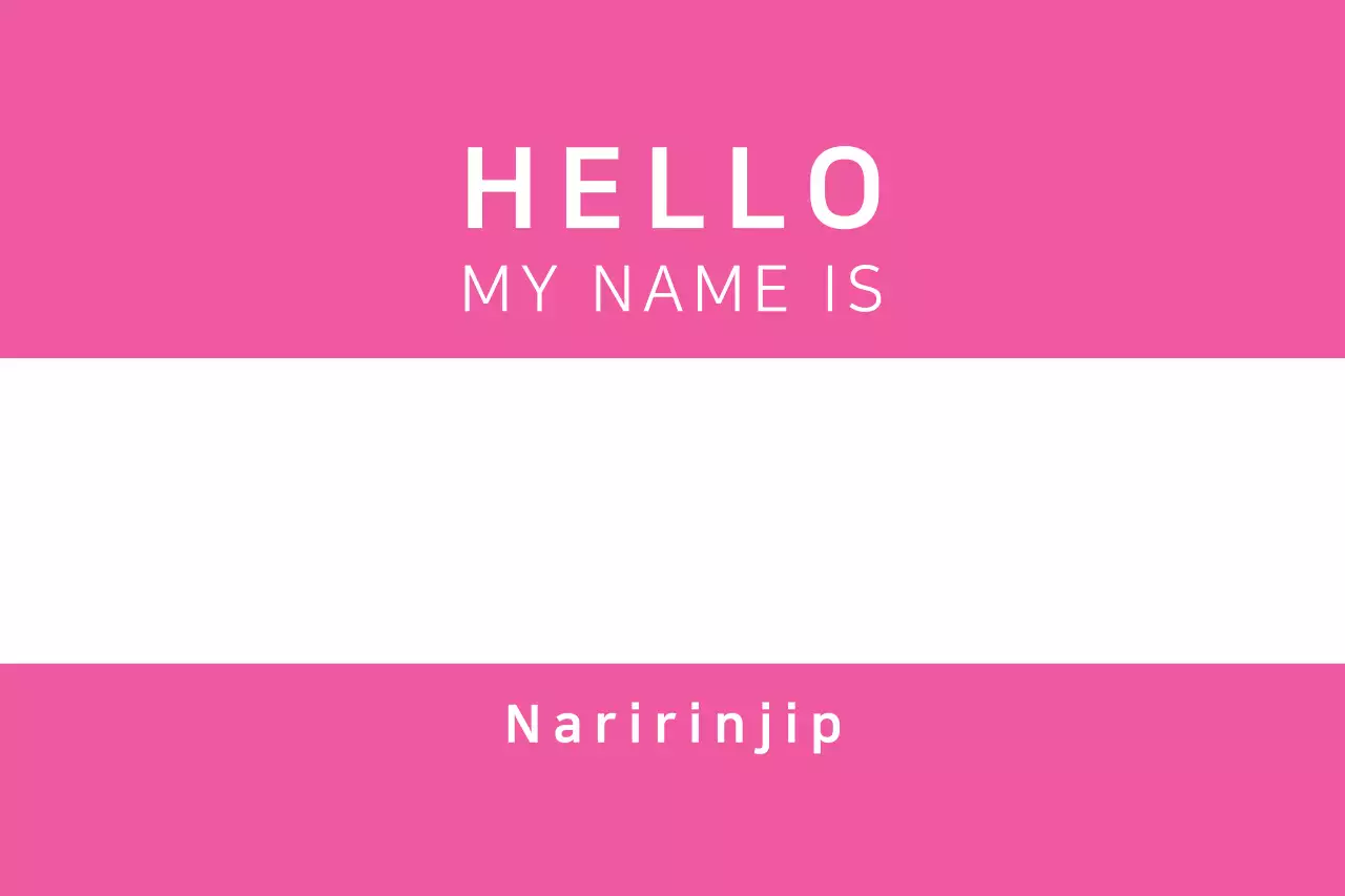 Pink Simple Name Tag Registration Banner
