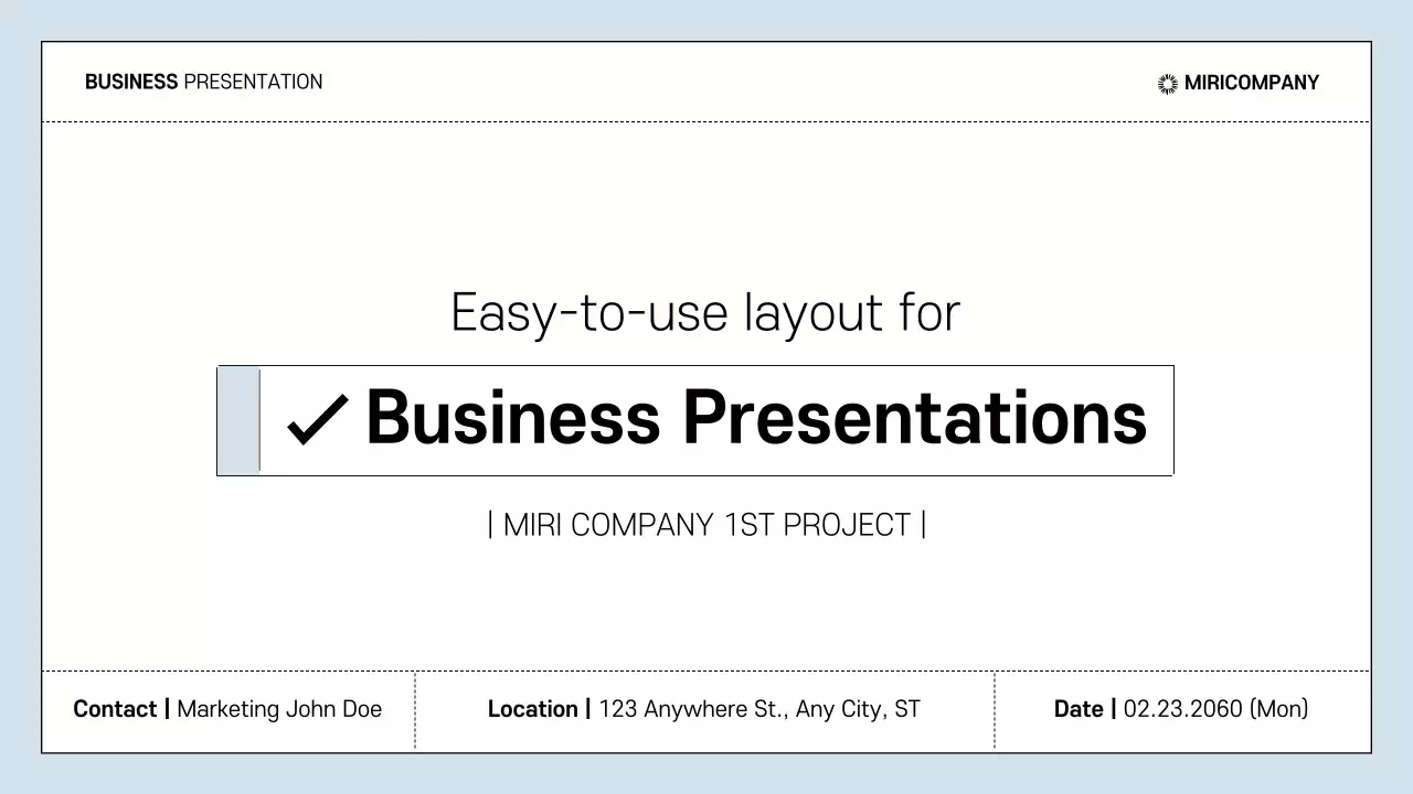 Clean business reports in light blue and black