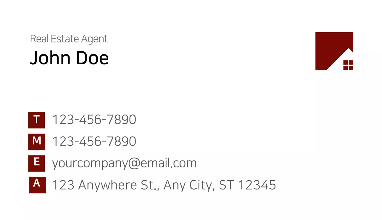 Red Minimal Real Estate Business Card