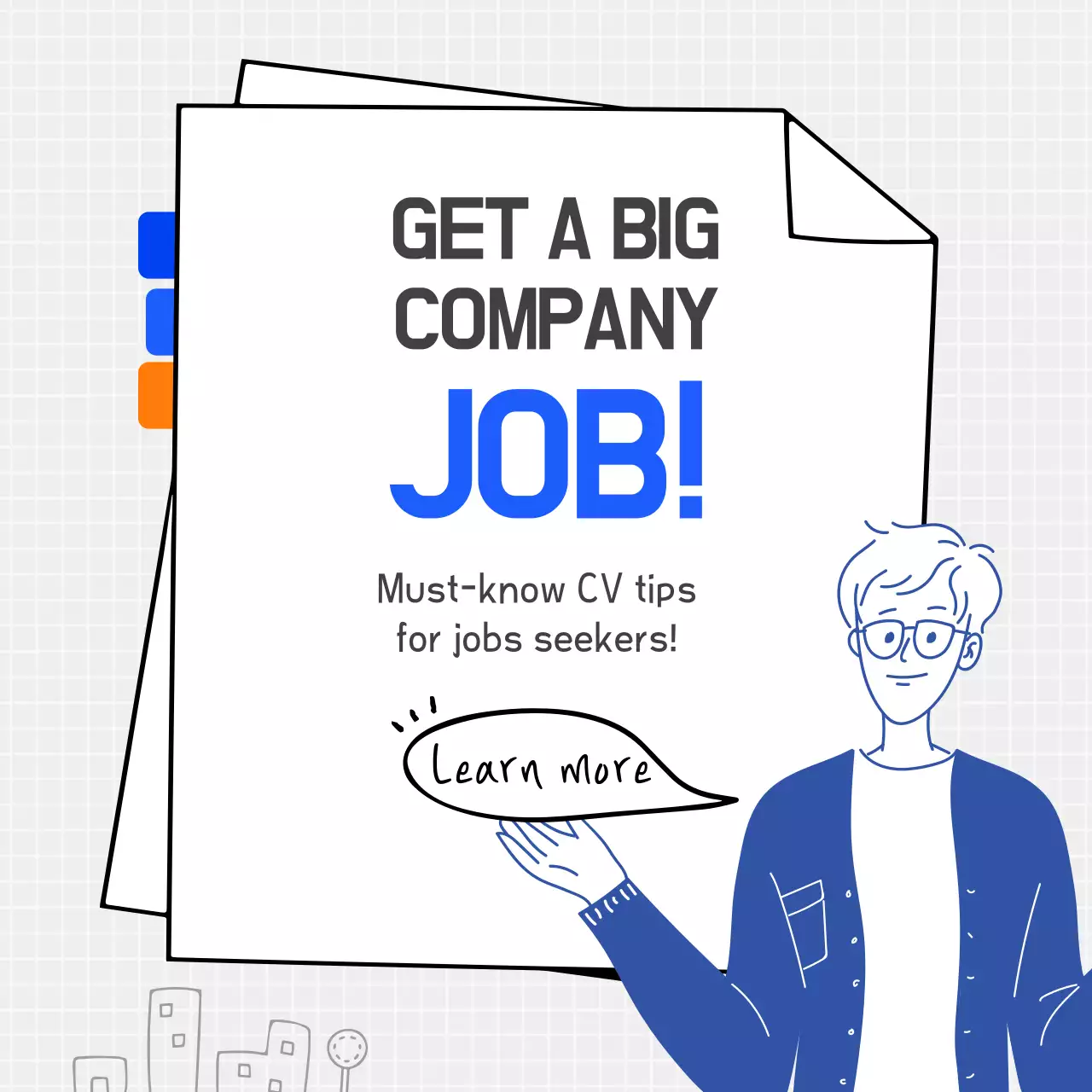 Blue Modern Job Guide Instagram Post