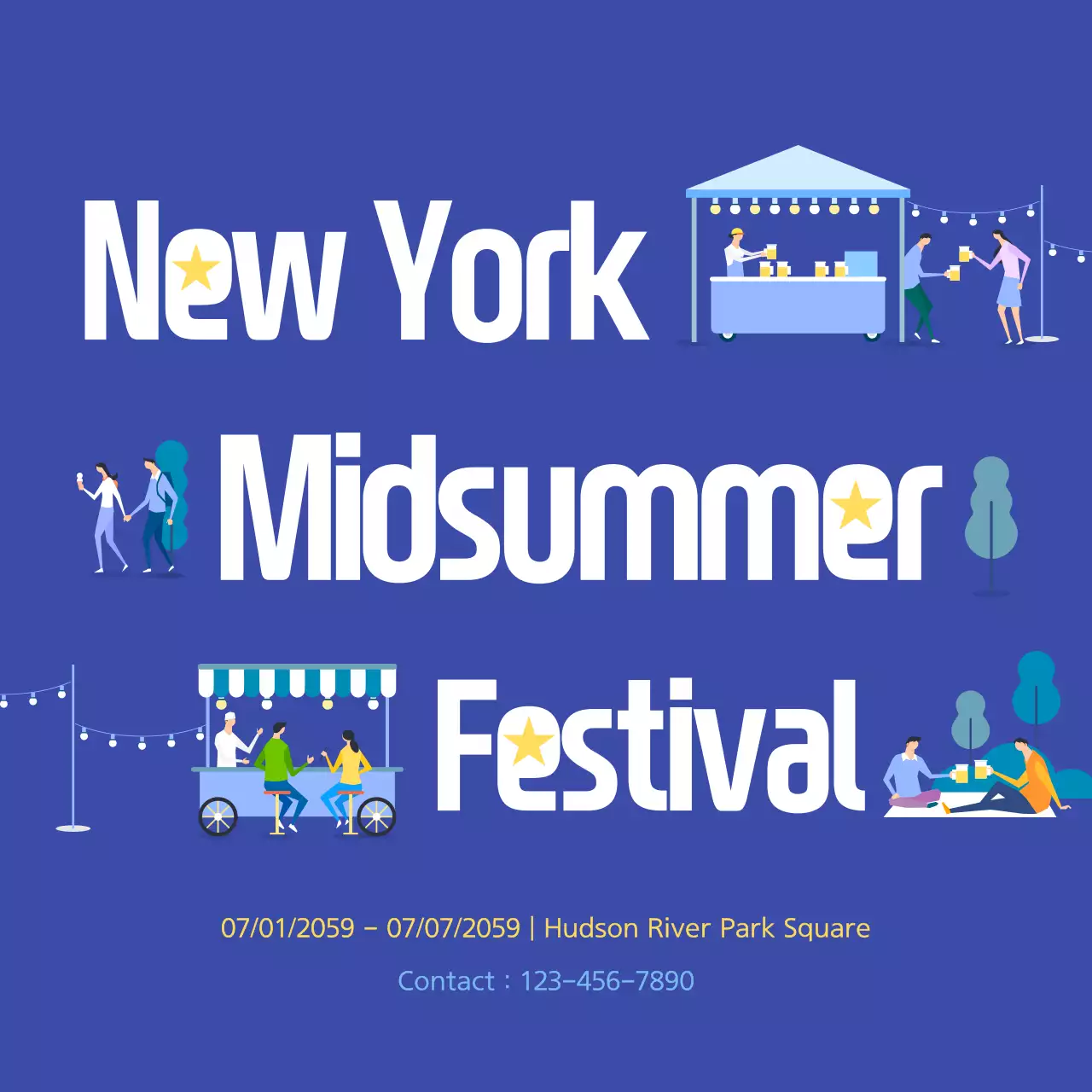 Blue Trendy Festival Promotion Instagram Post