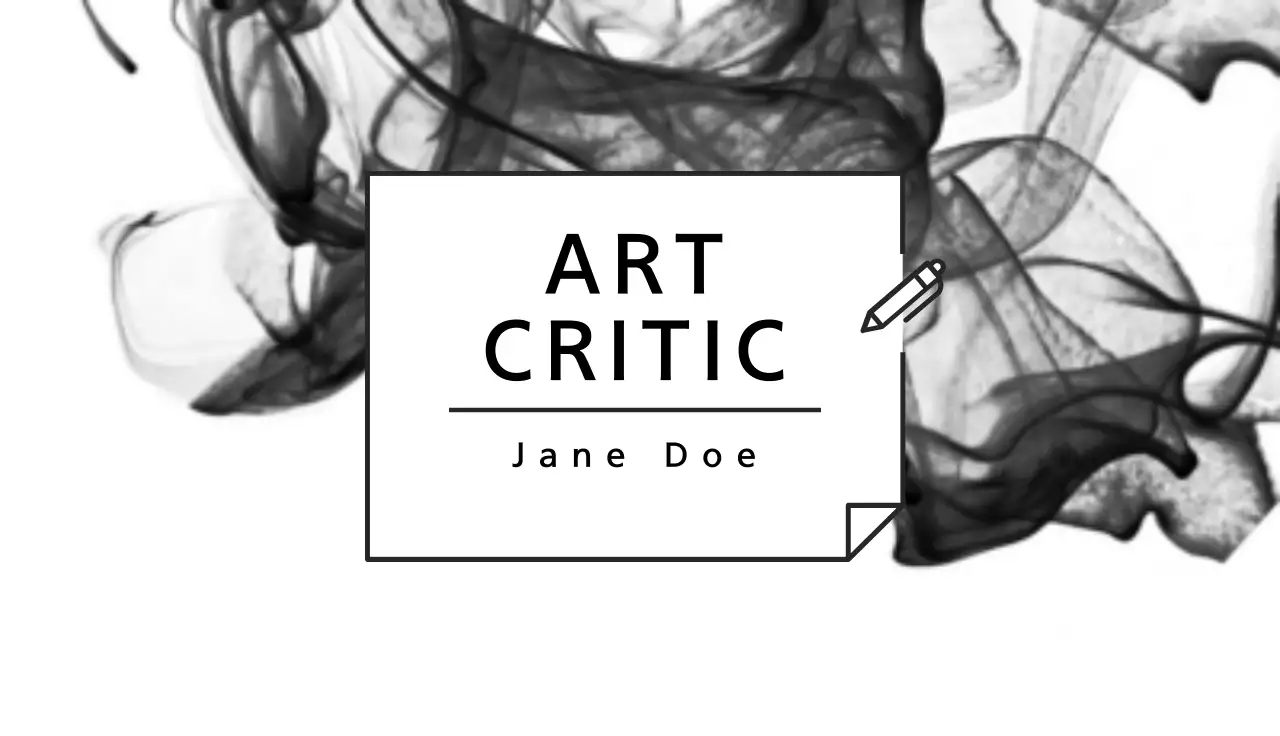 Black Minimal Art Newsletter Business Card