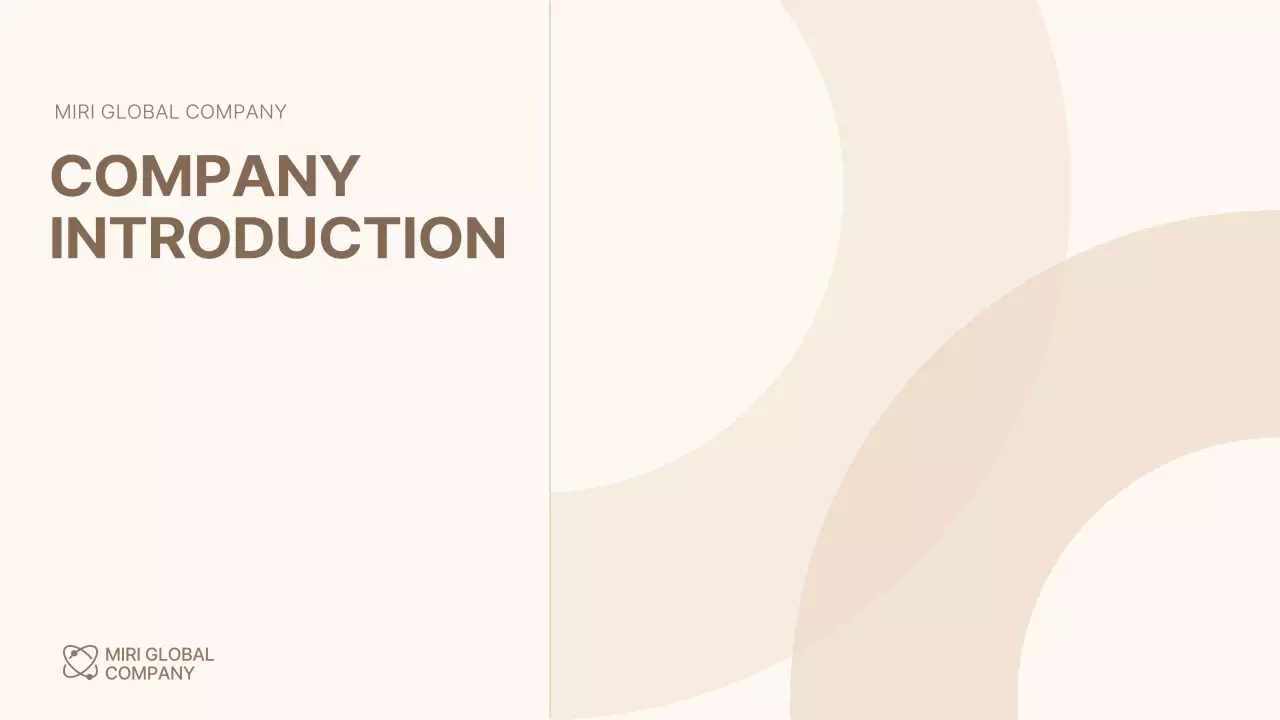 A simple brown and beige company profile