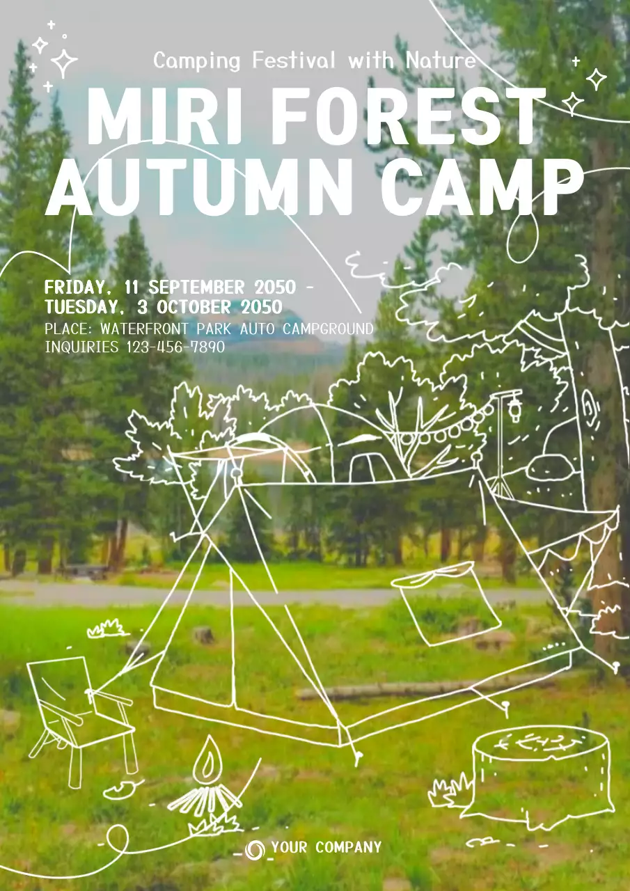 Green Rustic Camping Event Poster