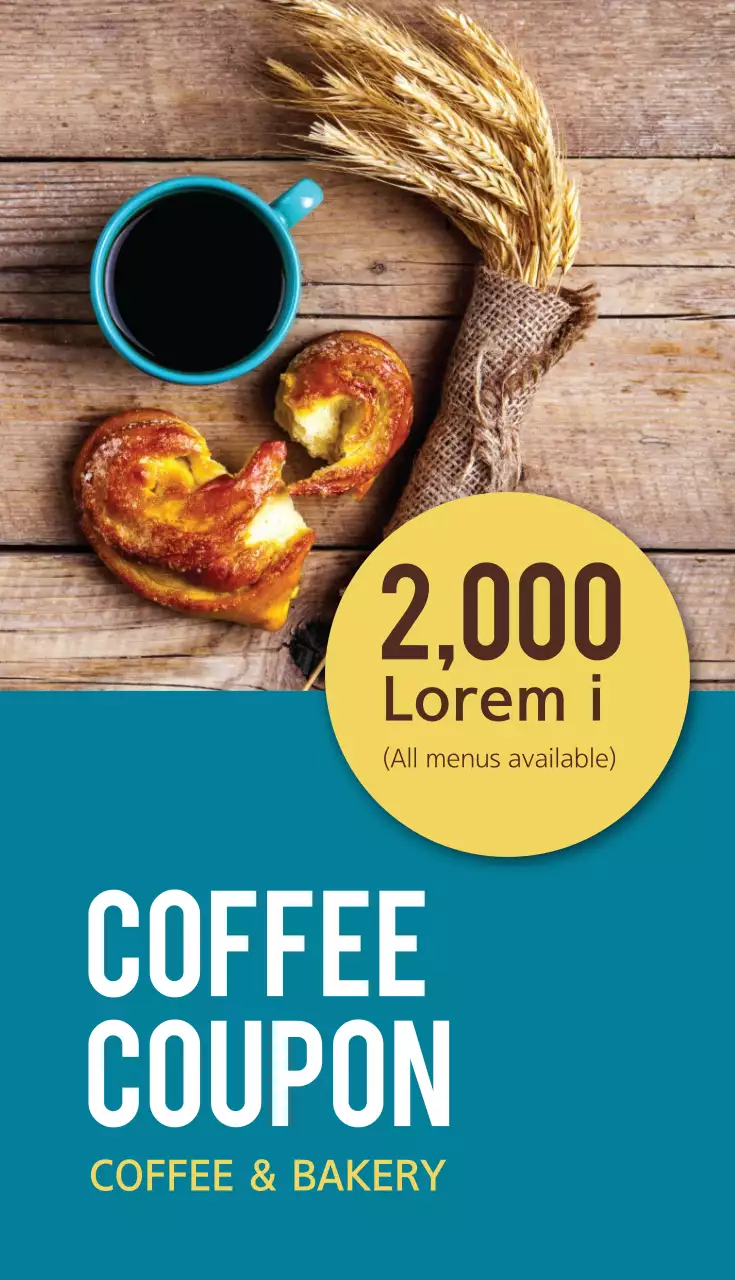 Cartão de visita promocional Teal Simple Coffee