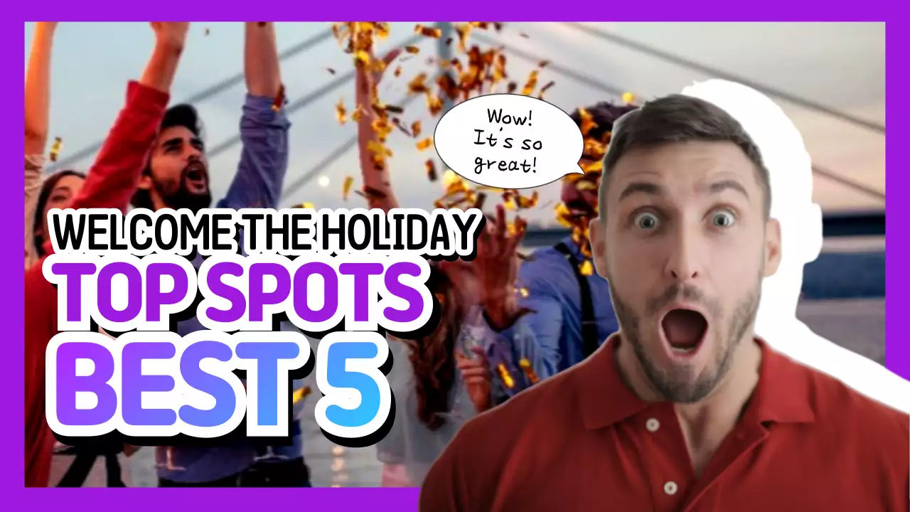 Thumbnail YouTube Promosi Liburan Trendi Ungu