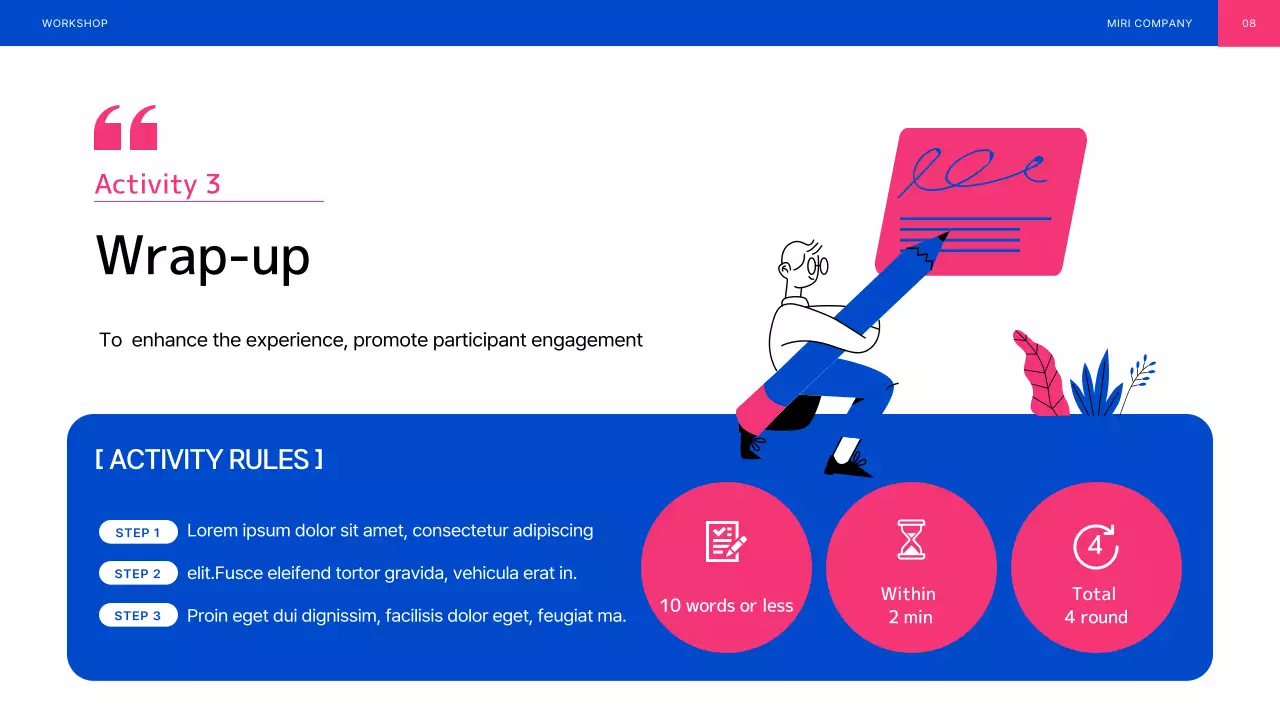 Blue and Pink Illustrated Team Building Workshop