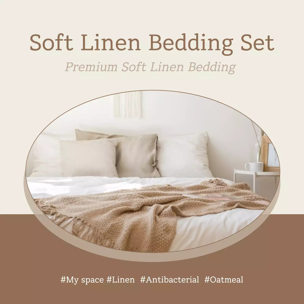 Beige Minimalist Bedding Advertisement Social Media Post
