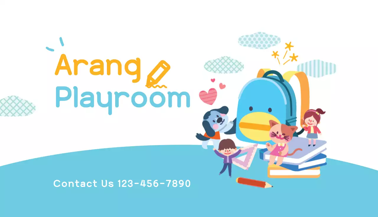 Blue Playful Playroom Advertisement Business Card