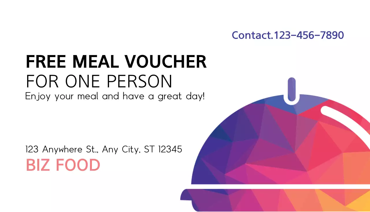 Colorful Modern Food Promotion Business Card