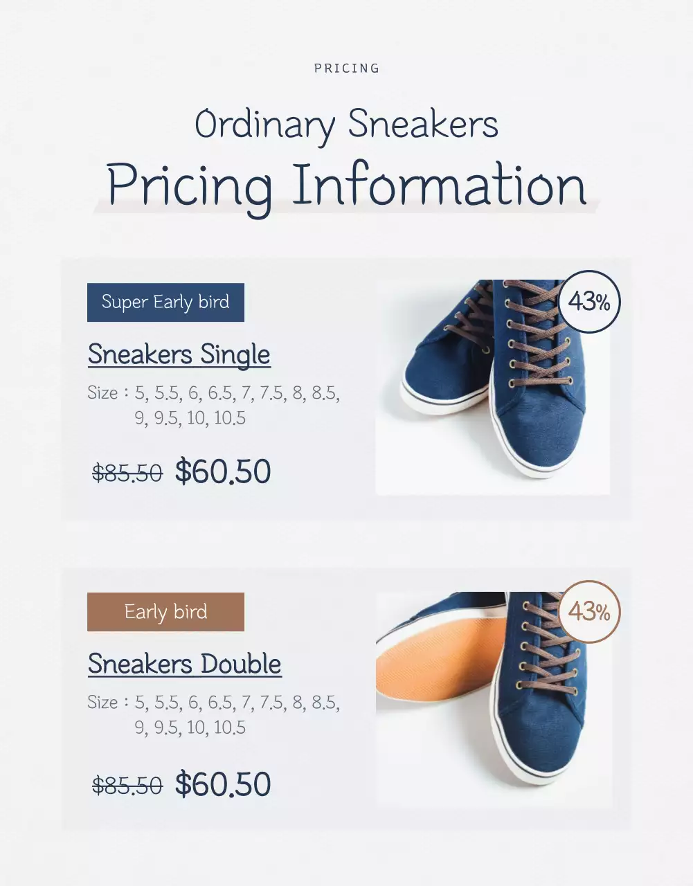 Navy Simple Sneakers Advertisement Poster