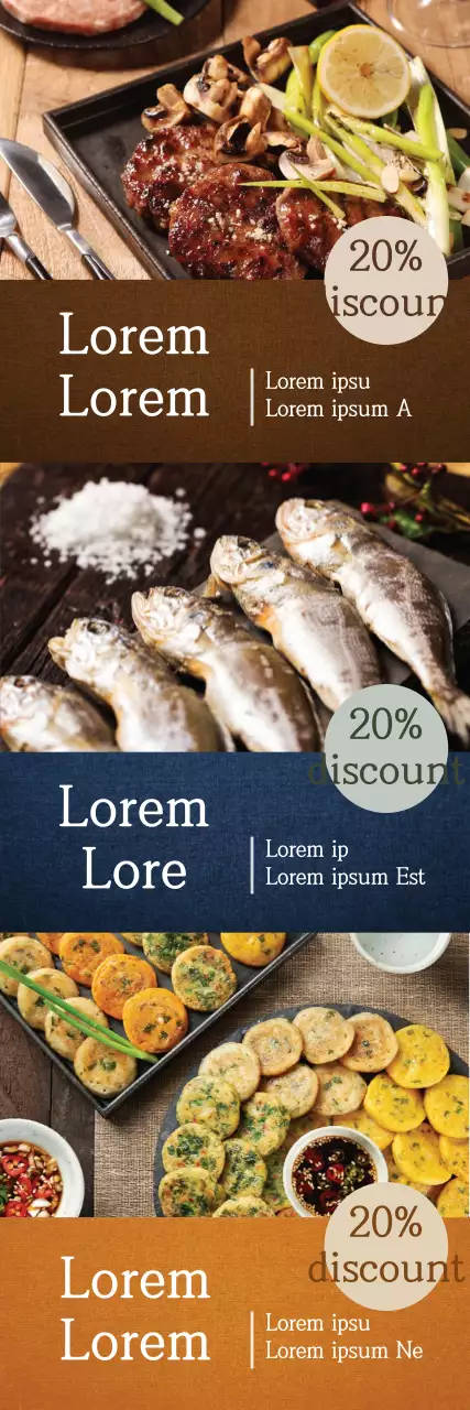 Banner de promoção de comida tradicional marrom