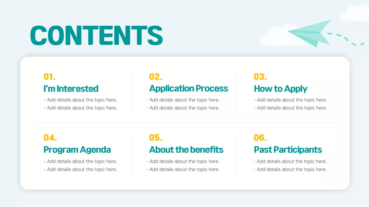 민트색의 유학생 프레테이션
