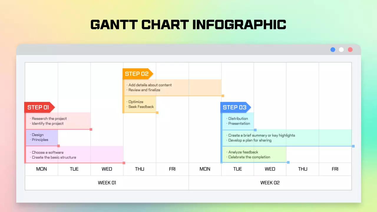 Rainbow Minimal Project Plan Schedule Infographic