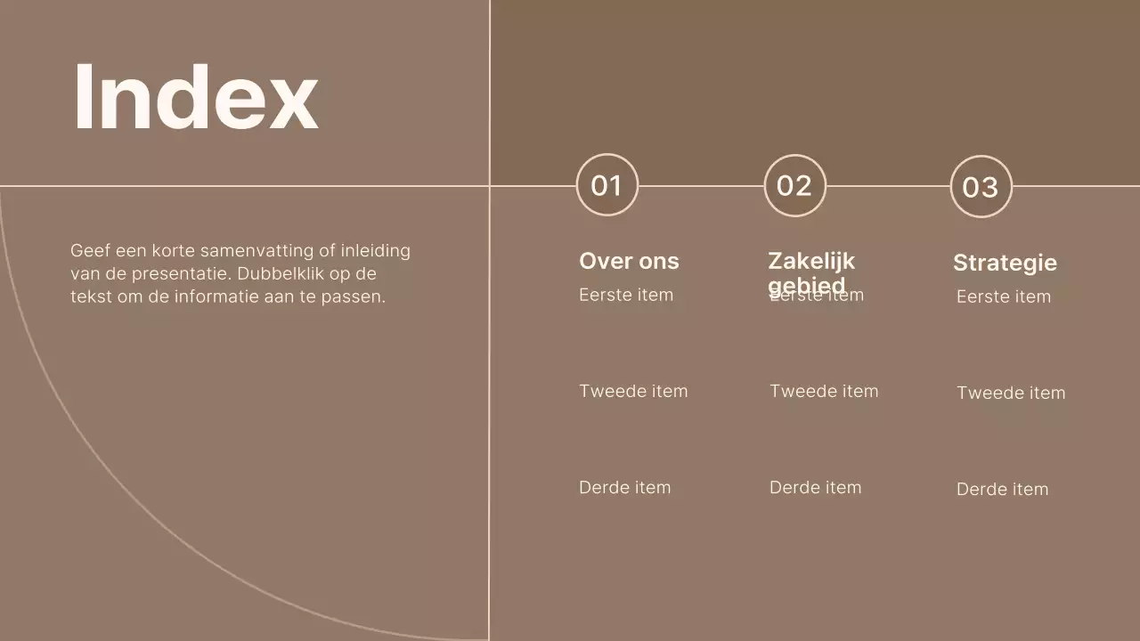 Een eenvoudig bruin en beige bedrijfsprofiel