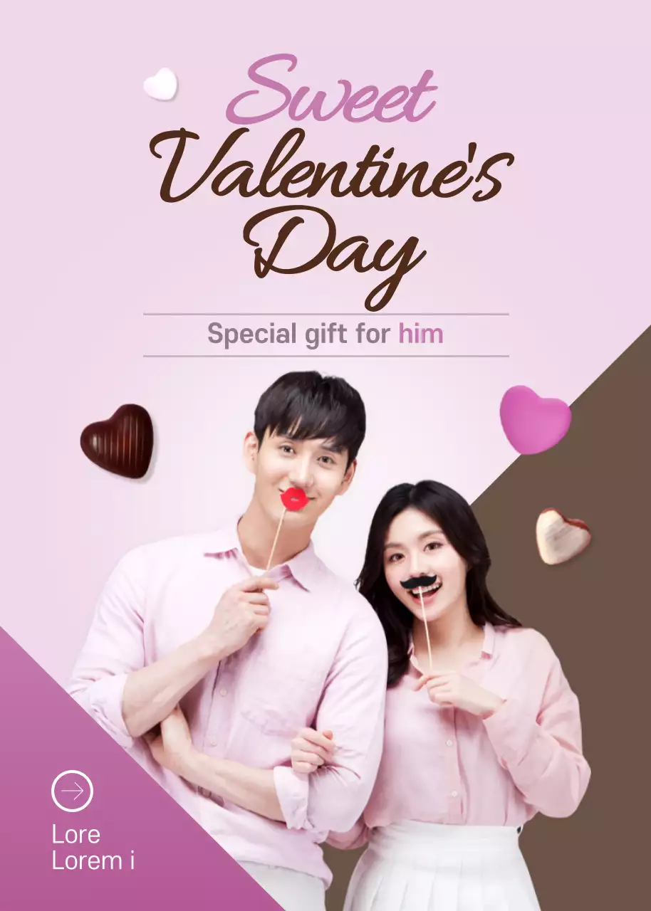 Cartaz de propaganda do Dia dos Namorados da moda rosa