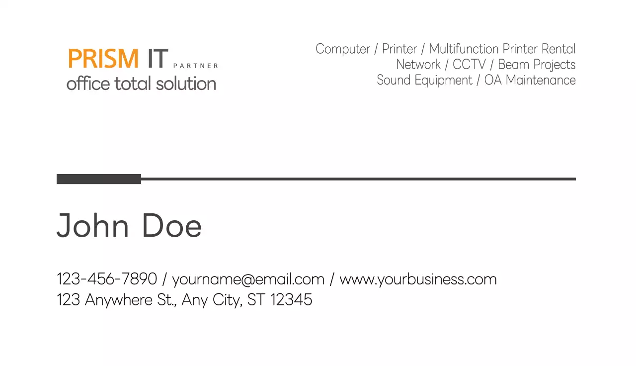 Grey Modern It Business Card