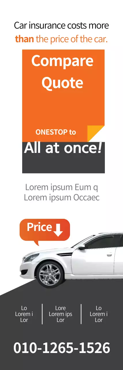 Banner de promoção de seguros moderno laranja