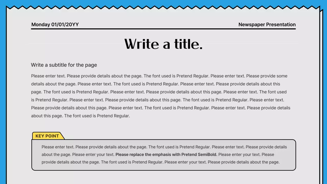 Blue Vintage Newspaper Template Presentation