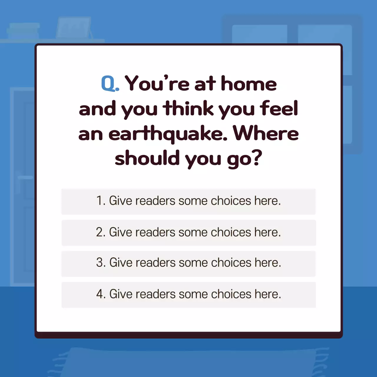 Blue Comic Earthquake Test Instagram Carousel