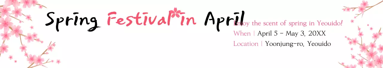 Banner de anúncio do festival floral rosa