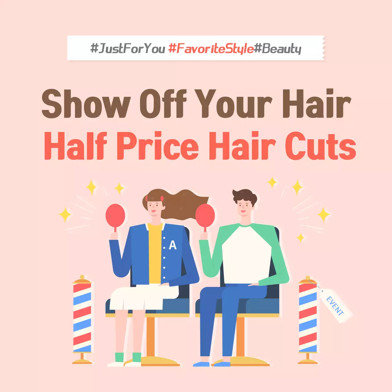 Pink Trendy Haircut Promotion Instagram Post