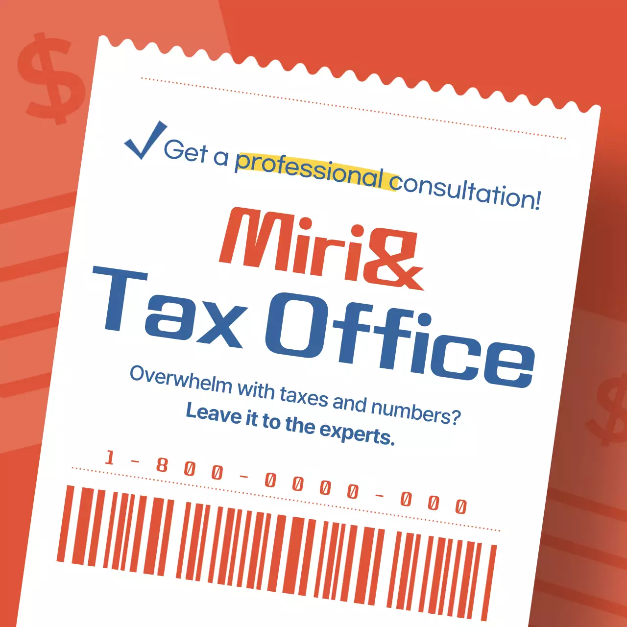 Blue and Red Receipt Concept Pension Receipt Tax Savings Tips