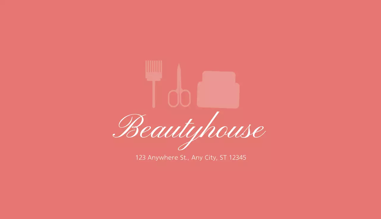 Coral Elegant Beauty Advertisement Business Card