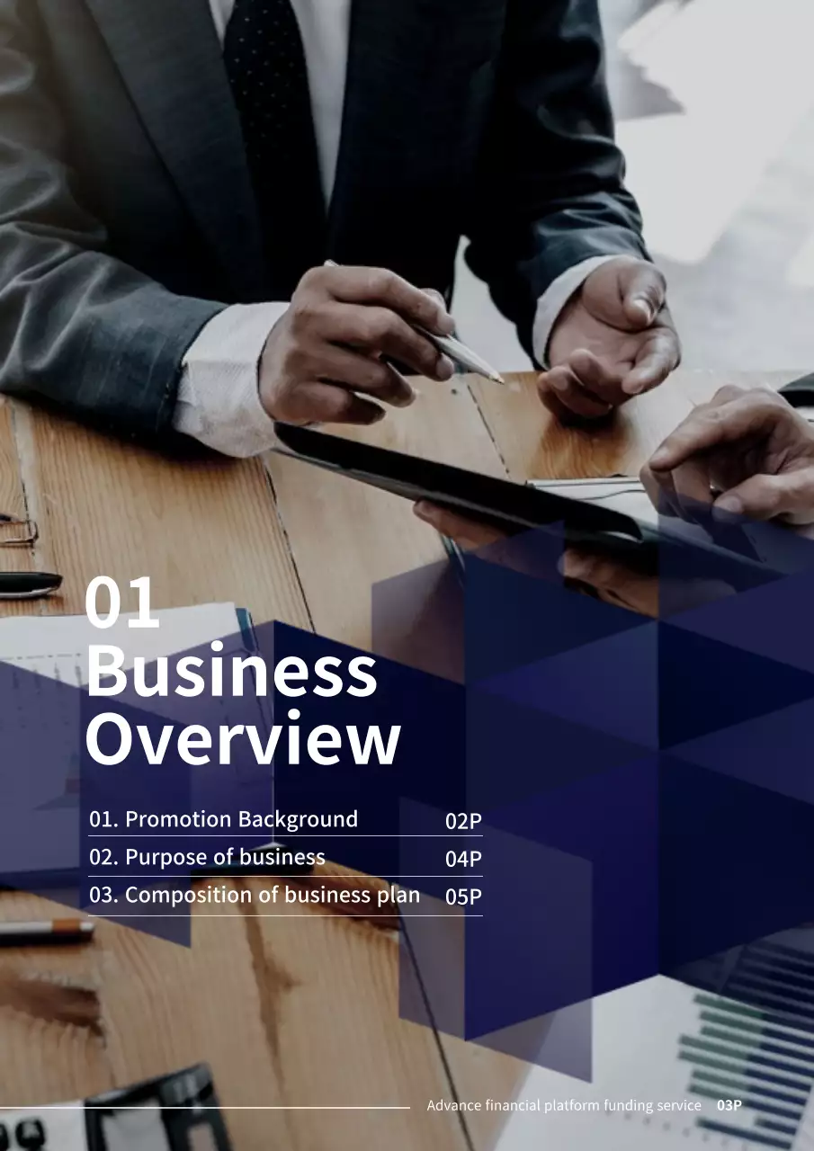 Simple Business in Navy Blue Corporate Finance P2P Business Plan