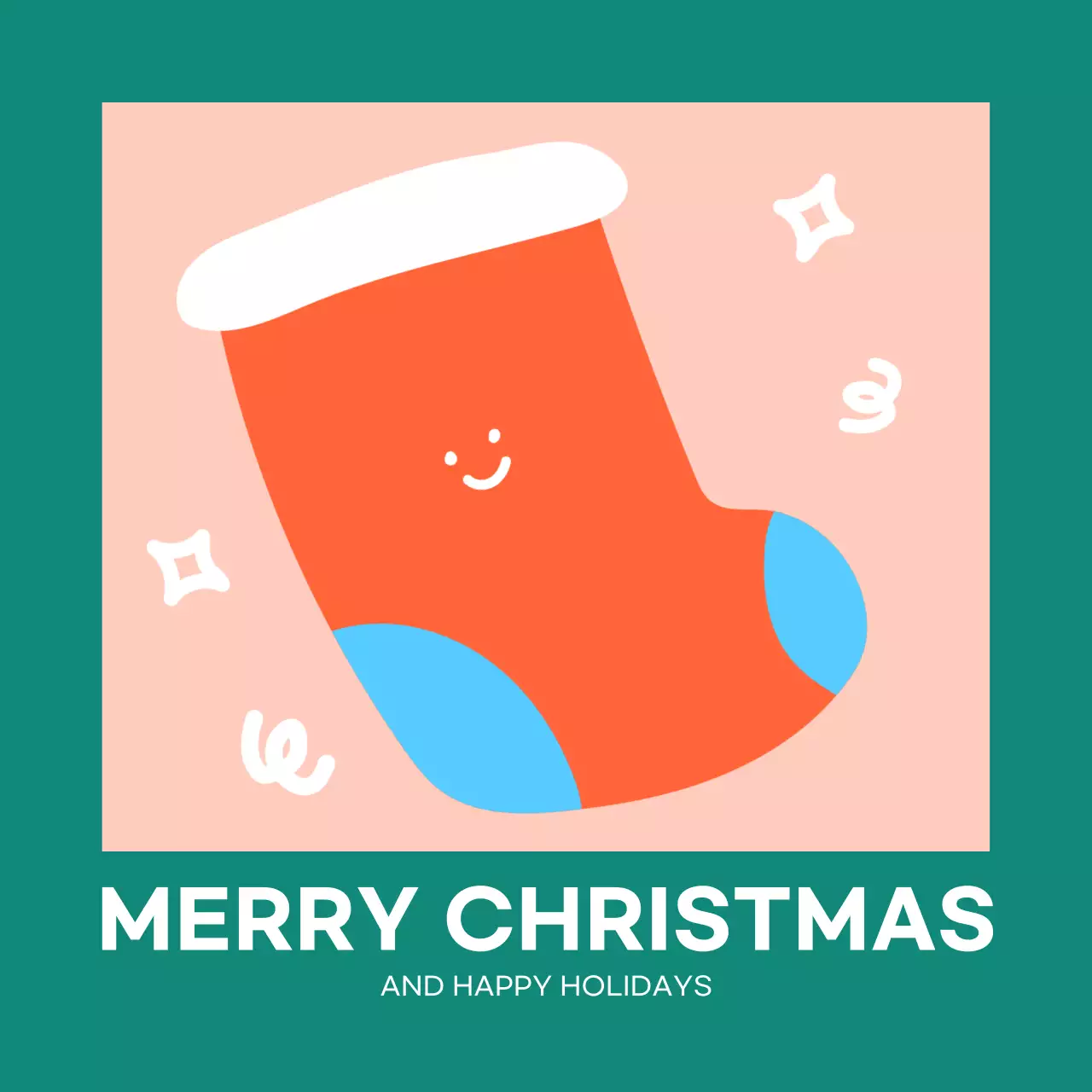 Turquesa Meias de Natal giras Cartão postal de Natal Cartões postais