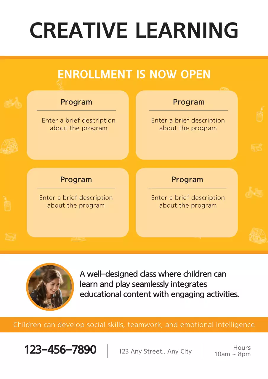 Orange Modern Education Promotion Poster