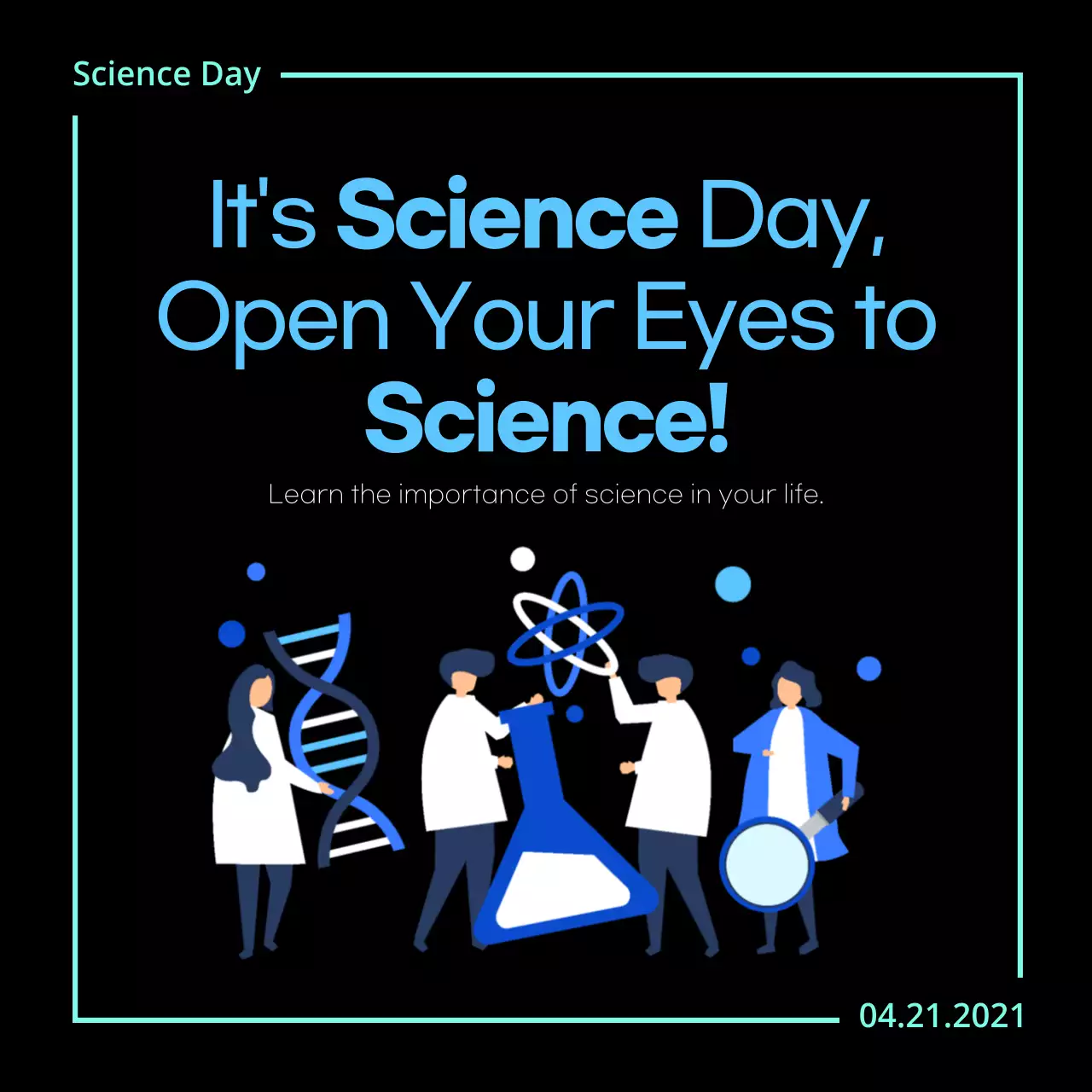 Black Modern Science Promotion Social Media Post