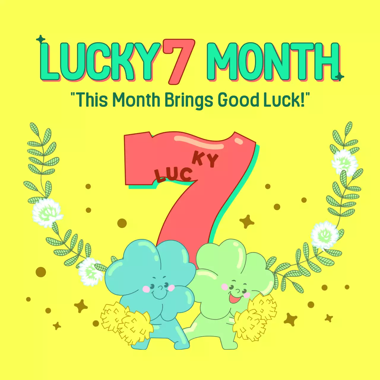 Yellow Playful Luck Announcement Instagram Post