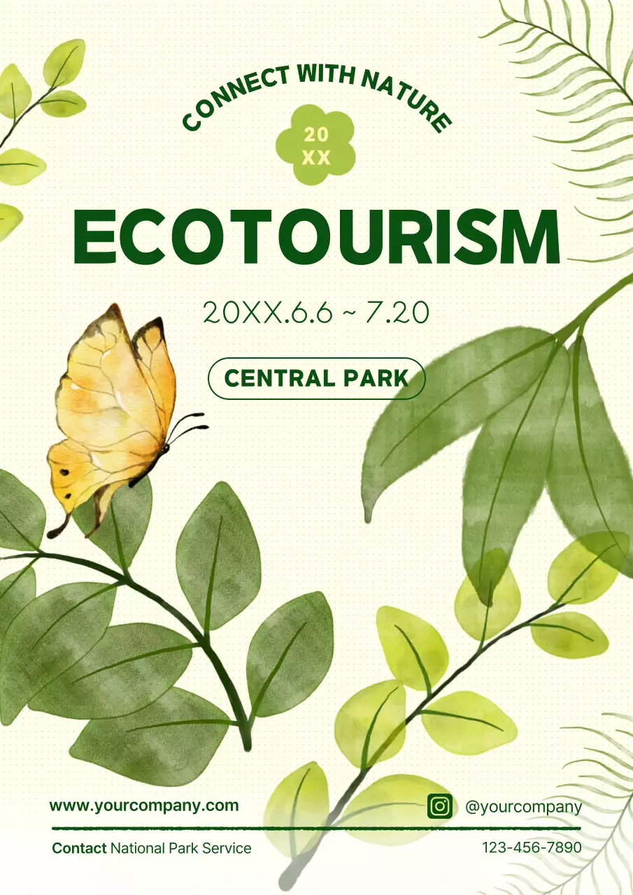 Green Botanical Ecotourism Event Poster
