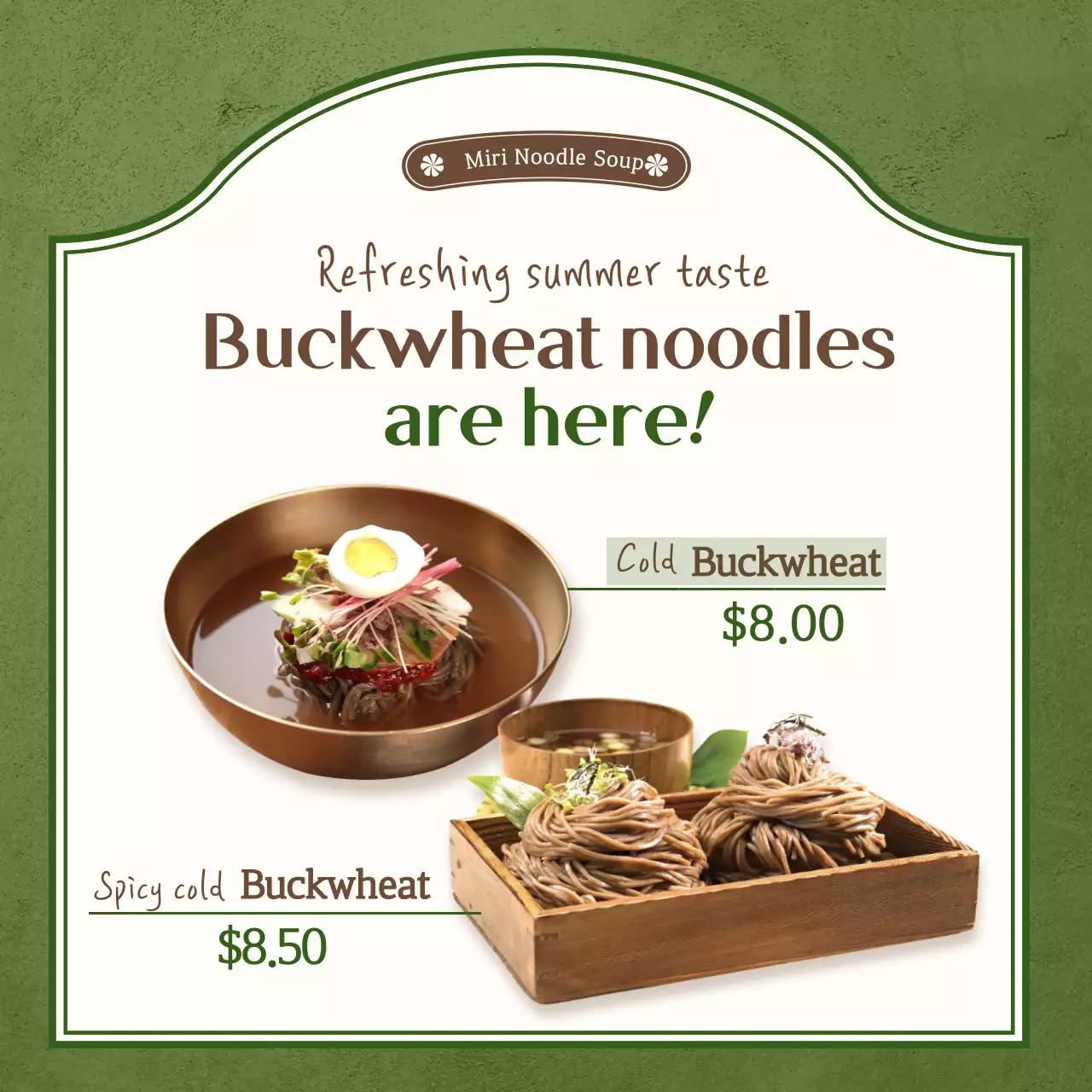 Green Traditional Noodles Promotion Social Media Post