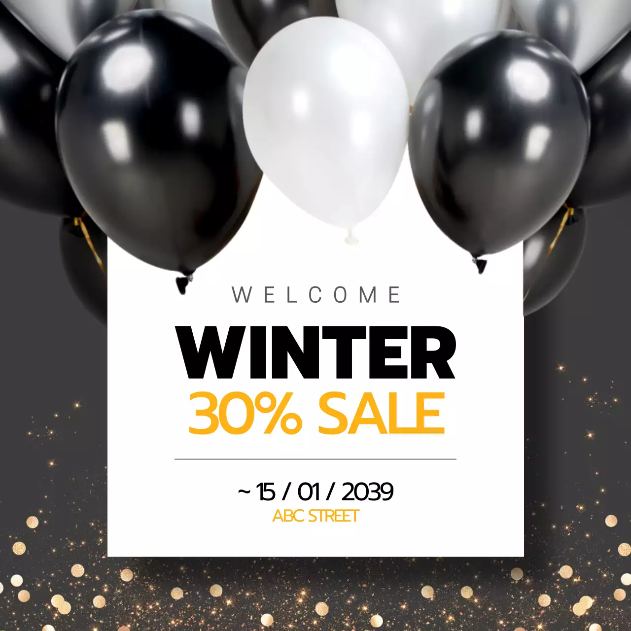 Black Elegant Winter Promotion Instagram Post