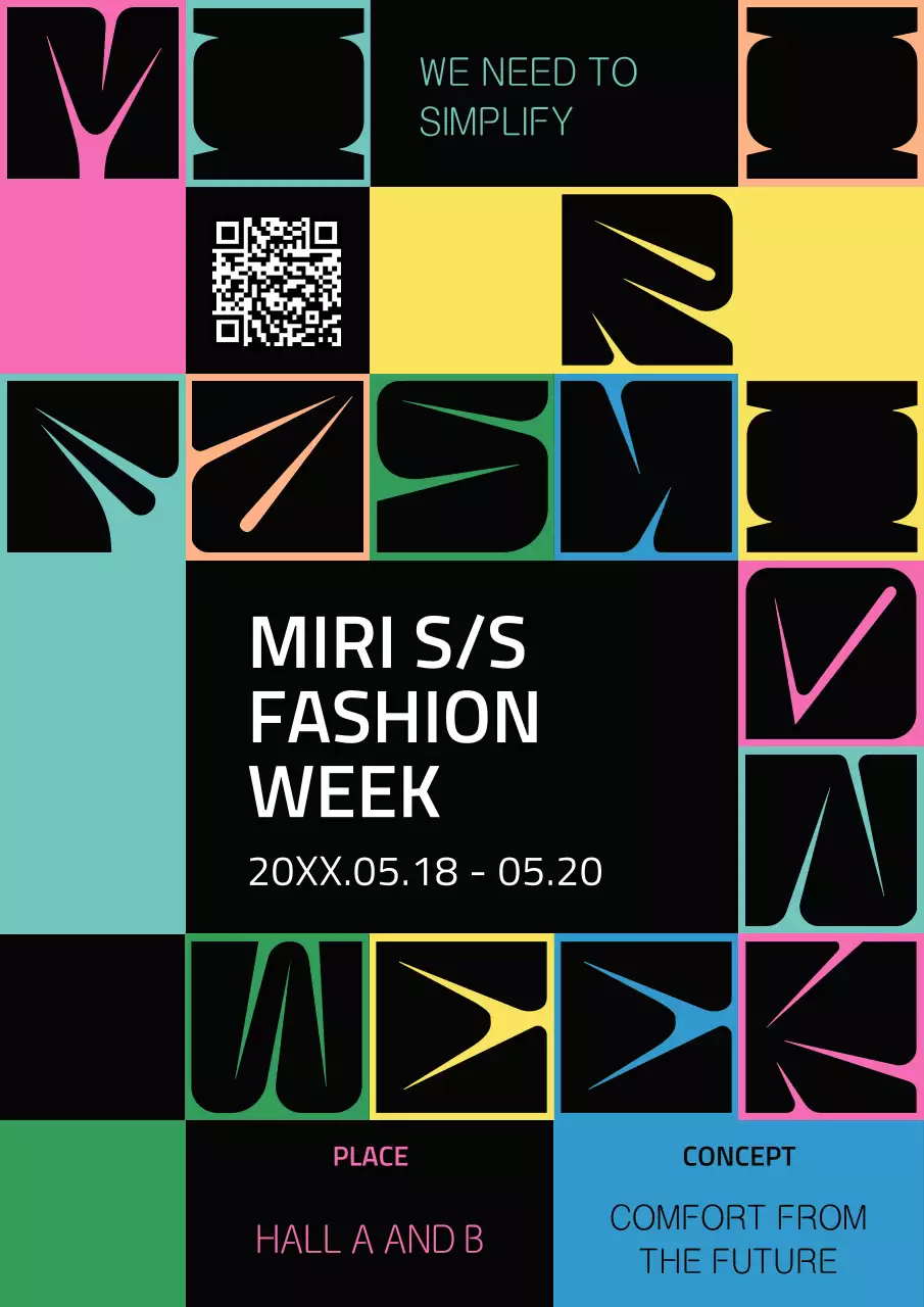 Colourful Trendy Fashion Event Poster