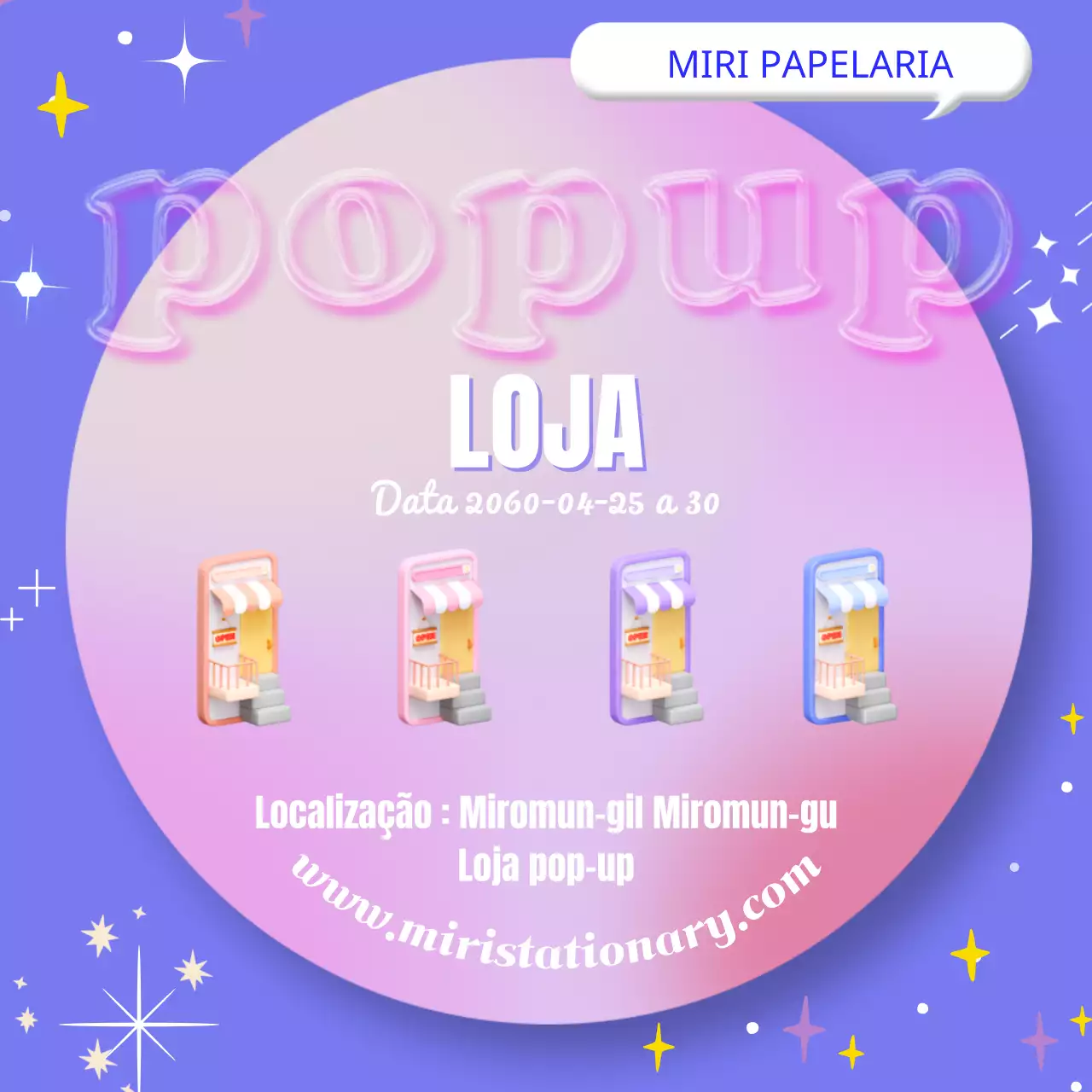 Evento de loja pop-up com bolhas 3D cor-de-rosa