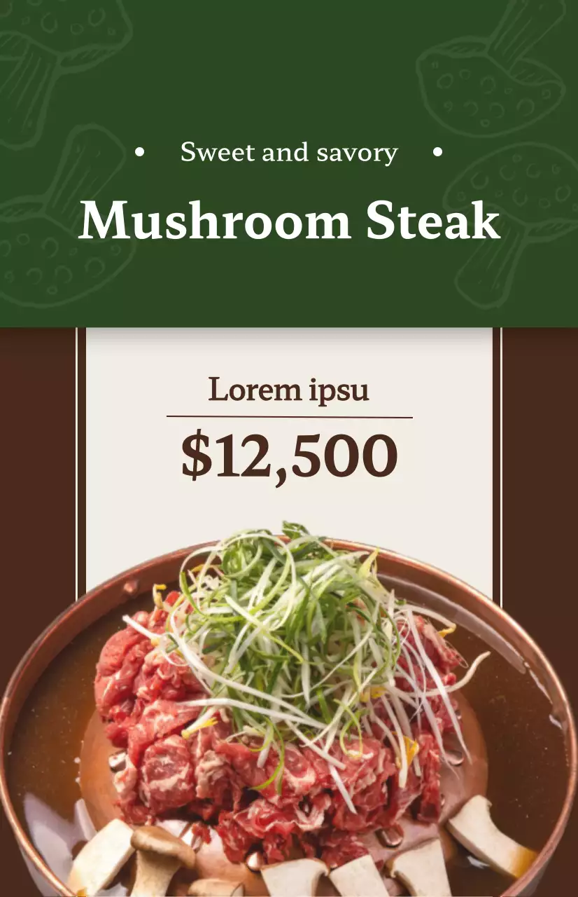 Promoção de restaurante com imagens de menus coreanos em cores diferentes