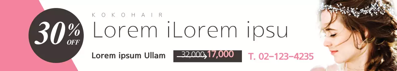 Banner de promoção de cabelo moderno rosa