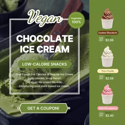 Green Modern Vegan Promotion Social Media Post