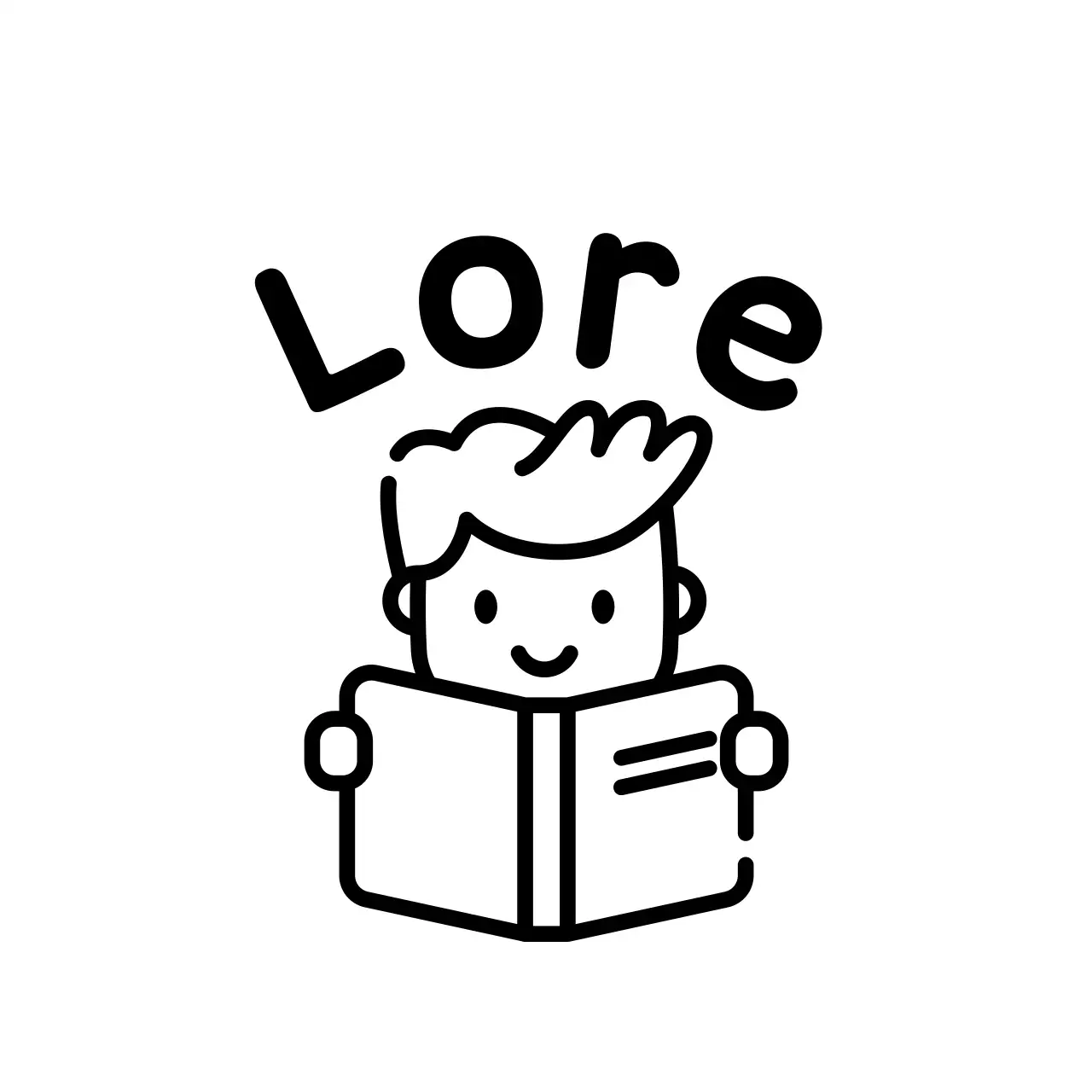 Raja membaca sederhana dengan ilustrasi pria membaca berwarna hitam