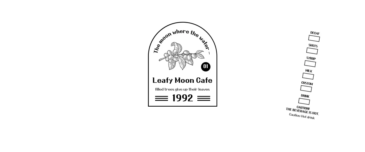 Promote and inform your cafe with a clean, black-and-white emblem logo